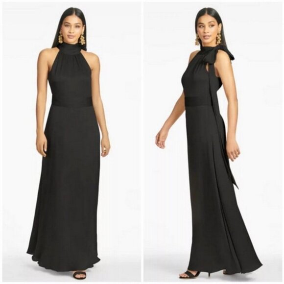Sachin & Babi Black Kayla Halter Gown - Picture 1 of 5